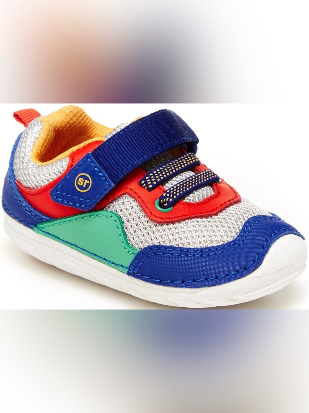 Stride Rite Multicolor (Blue, Red, Green, Silver) Mesh Hook-and-Loop Sneaker